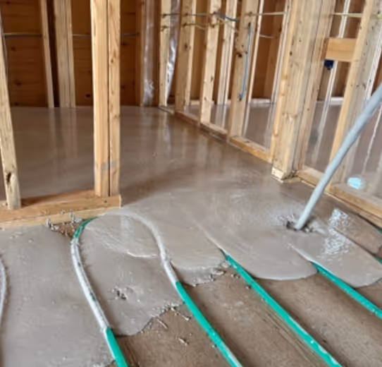 Radiant Floor Heating being Poured
